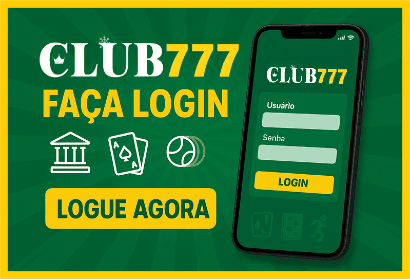 Imagem destacando login seguro na CLUB777 para novos usuários